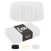 108 In. Premium Round White Plastic Table Covers | 6 Pack